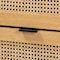 Baxton Studio Sawyer MidCentury Oak Brown Finished Wood and Black Metal  Storage Cabinet with Natural Rattan 223-12921-ZORO - alternate 4